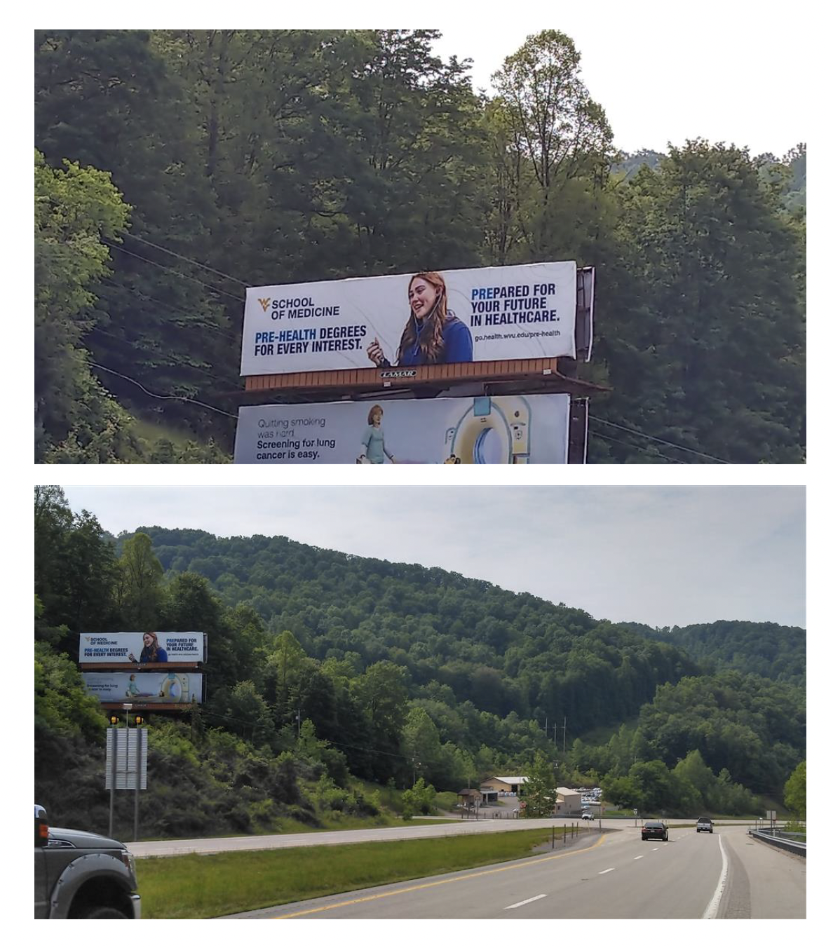 Billboard on highway